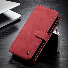 Leather Case Stands Flip Cover Holder C12S for Samsung Galaxy S23 Ultra 5G Red