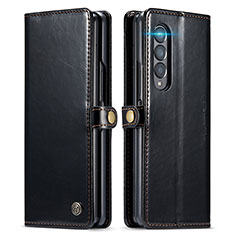 Leather Case Stands Flip Cover Holder CS2 for Samsung Galaxy Z Fold4 5G Black