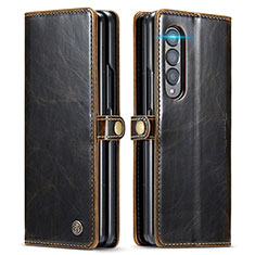 Leather Case Stands Flip Cover Holder CS2 for Samsung Galaxy Z Fold4 5G Brown