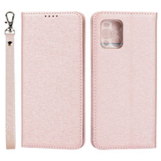 Leather Case Stands Flip Cover Holder D01T for Oppo Find X3 Pro 5G Pink