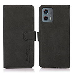 Leather Case Stands Flip Cover Holder D01Y for Motorola Moto G 5G (2023) Black
