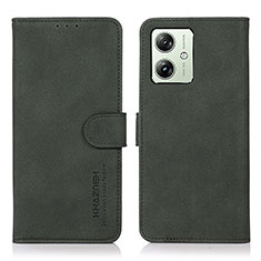 Leather Case Stands Flip Cover Holder D01Y for Motorola Moto G54 5G Green