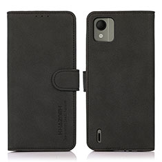 Leather Case Stands Flip Cover Holder D01Y for Nokia C110 Black