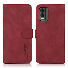 Leather Case Stands Flip Cover Holder D01Y for Nokia C210 Red
