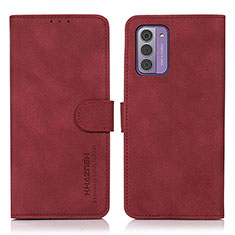 Leather Case Stands Flip Cover Holder D01Y for Nokia G42 5G Red
