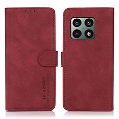 Leather Case Stands Flip Cover Holder D01Y for OnePlus 10 Pro 5G Red