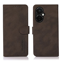 Leather Case Stands Flip Cover Holder D01Y for OnePlus Nord CE 3 5G Brown