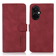 Leather Case Stands Flip Cover Holder D01Y for OnePlus Nord CE 3 5G Red
