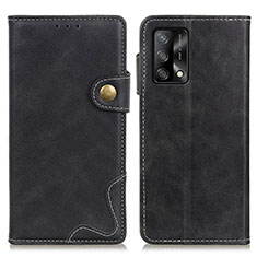 Leather Case Stands Flip Cover Holder D01Y for Oppo A74 4G Black