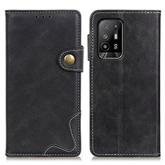 Leather Case Stands Flip Cover Holder D01Y for Oppo Reno5 Z 5G Black