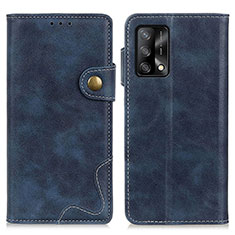 Leather Case Stands Flip Cover Holder D01Y for Oppo Reno6 Lite Blue