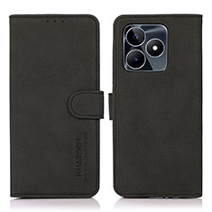 Leather Case Stands Flip Cover Holder D01Y for Realme C53 India Black