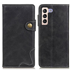 Leather Case Stands Flip Cover Holder D01Y for Samsung Galaxy S21 Plus 5G Black