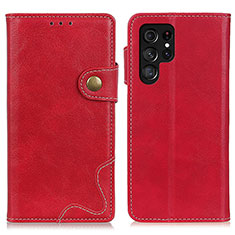 Leather Case Stands Flip Cover Holder D01Y for Samsung Galaxy S21 Ultra 5G Red