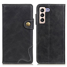 Leather Case Stands Flip Cover Holder D01Y for Samsung Galaxy S22 Plus 5G Black