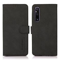 Leather Case Stands Flip Cover Holder D01Y for Sony Xperia 1 V Black