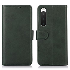 Leather Case Stands Flip Cover Holder D01Y for Sony Xperia 10 IV Green