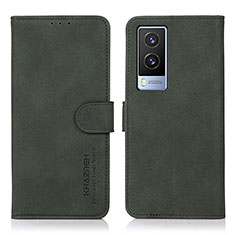 Leather Case Stands Flip Cover Holder D01Y for Vivo V21e 5G Green