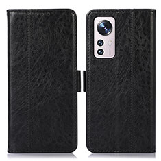 Leather Case Stands Flip Cover Holder D01Y for Xiaomi Mi 12X 5G Black