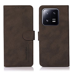 Leather Case Stands Flip Cover Holder D01Y for Xiaomi Mi 13 5G Brown