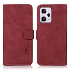 Leather Case Stands Flip Cover Holder D01Y for Xiaomi Redmi Note 12 Pro+ Plus 5G Red