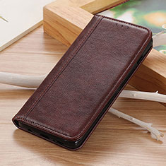 Leather Case Stands Flip Cover Holder D02Y for Motorola Moto G10 Power Brown