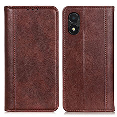 Leather Case Stands Flip Cover Holder D03Y for Huawei Honor X5 Brown