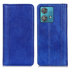 Leather Case Stands Flip Cover Holder D03Y for Motorola Moto Edge 40 Neo 5G Blue