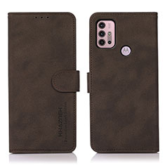 Leather Case Stands Flip Cover Holder D03Y for Motorola Moto G10 Brown