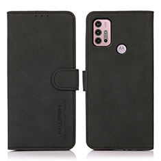Leather Case Stands Flip Cover Holder D03Y for Motorola Moto G20 Black