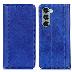 Leather Case Stands Flip Cover Holder D03Y for Motorola Moto G200 5G Blue