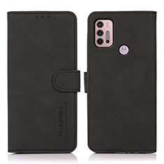 Leather Case Stands Flip Cover Holder D03Y for Motorola Moto G30 Black