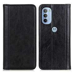 Leather Case Stands Flip Cover Holder D03Y for Motorola Moto G41 Black