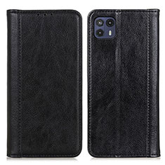 Leather Case Stands Flip Cover Holder D03Y for Motorola Moto G50 5G Black
