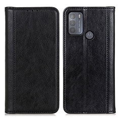 Leather Case Stands Flip Cover Holder D03Y for Motorola Moto G50 Black
