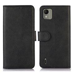 Leather Case Stands Flip Cover Holder D03Y for Nokia C110 Black