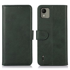 Leather Case Stands Flip Cover Holder D03Y for Nokia C110 Green