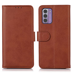 Leather Case Stands Flip Cover Holder D03Y for Nokia G42 5G Brown
