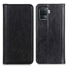 Leather Case Stands Flip Cover Holder D03Y for Oppo A94 4G Black