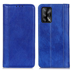 Leather Case Stands Flip Cover Holder D03Y for Oppo A95 4G Blue