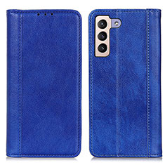 Leather Case Stands Flip Cover Holder D03Y for Samsung Galaxy S21 5G Blue