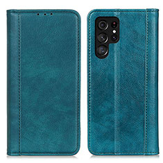 Leather Case Stands Flip Cover Holder D03Y for Samsung Galaxy S21 Ultra 5G Green