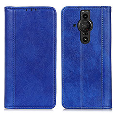 Leather Case Stands Flip Cover Holder D03Y for Sony Xperia PRO-I Blue