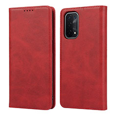 Leather Case Stands Flip Cover Holder D04T for OnePlus Nord N200 5G Red