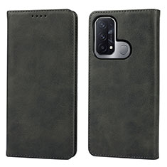 Leather Case Stands Flip Cover Holder D04T for Oppo Reno5 A Black