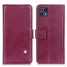 Leather Case Stands Flip Cover Holder D04Y for Motorola Moto G50 5G Purple