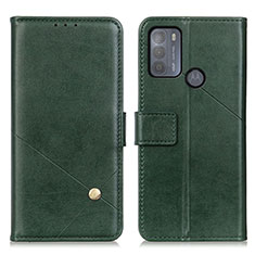 Leather Case Stands Flip Cover Holder D04Y for Motorola Moto G50 Green