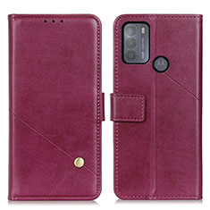 Leather Case Stands Flip Cover Holder D04Y for Motorola Moto G50 Purple