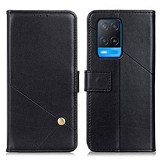 Leather Case Stands Flip Cover Holder D04Y for Oppo A54 4G Black
