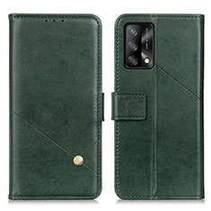 Leather Case Stands Flip Cover Holder D04Y for Oppo A74 4G Green